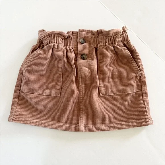 SKIRT H&M Pink Corduroy Button Front Skirt 3t - Picture 3 of 6